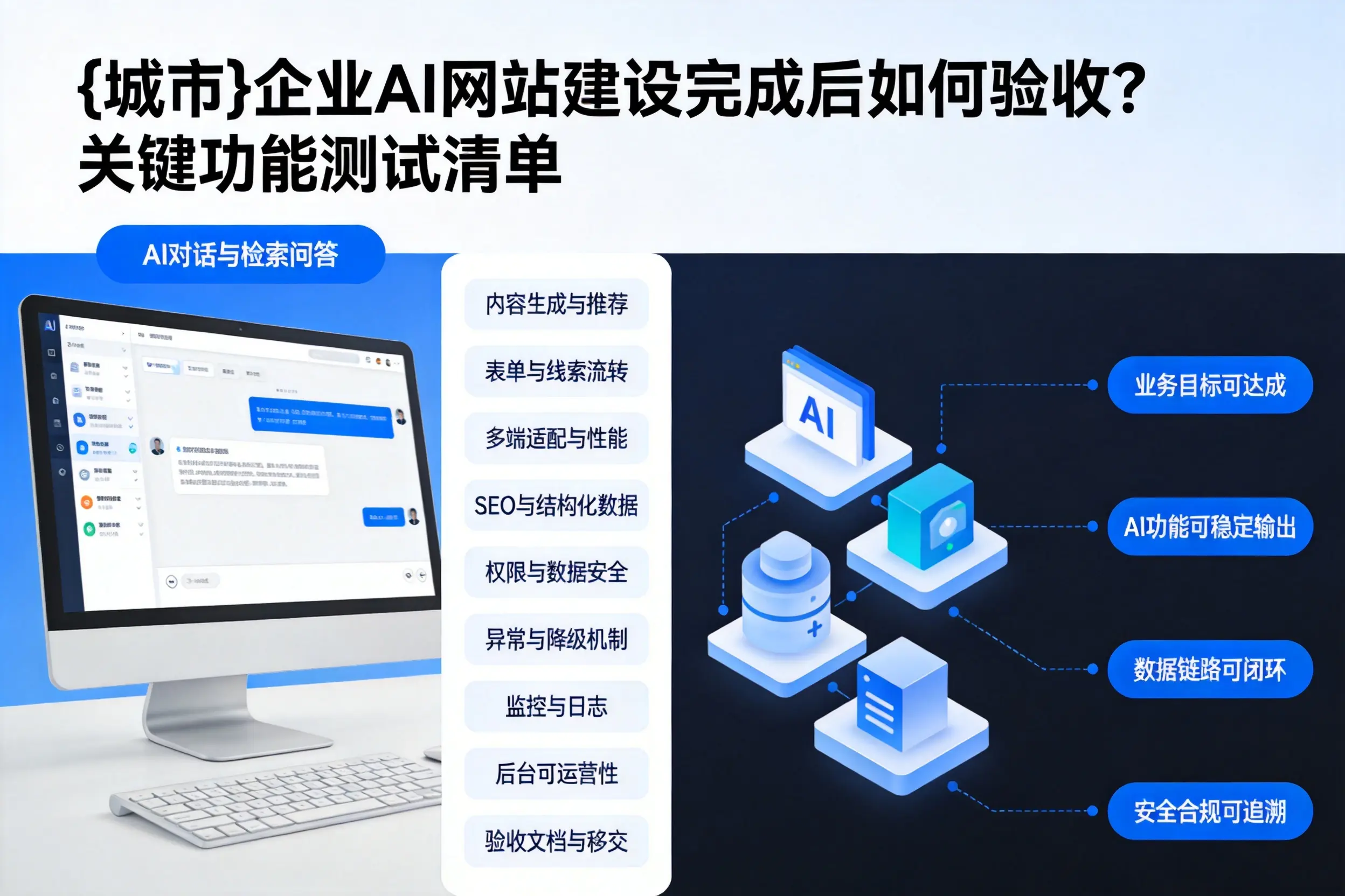昌江企业AI网站建设完成后如何验收？关键功能测试清单