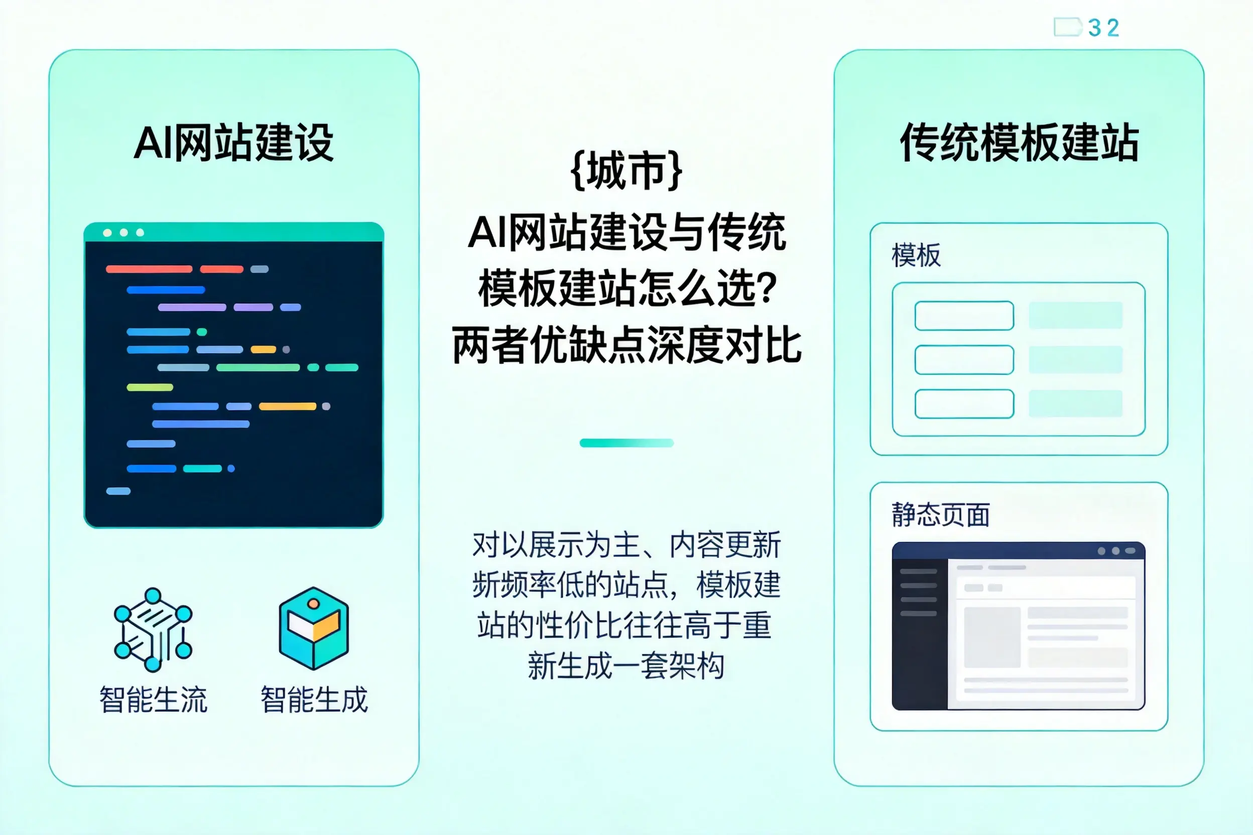 昌江AI网站建设与传统模板建站怎么选?两者优缺点深度对比