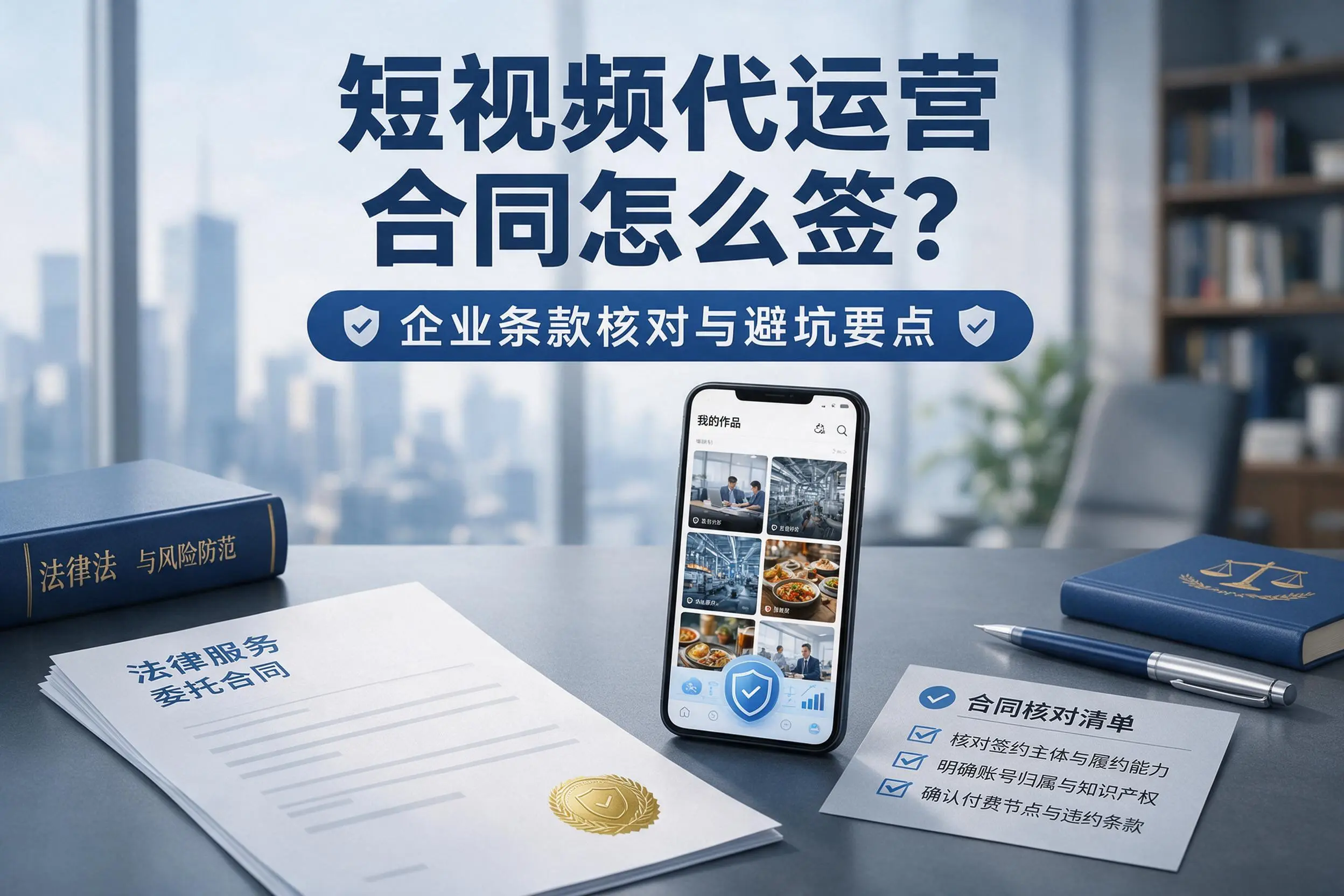 短视频代运营合同怎么签?昌江企业条款核对与避坑要点