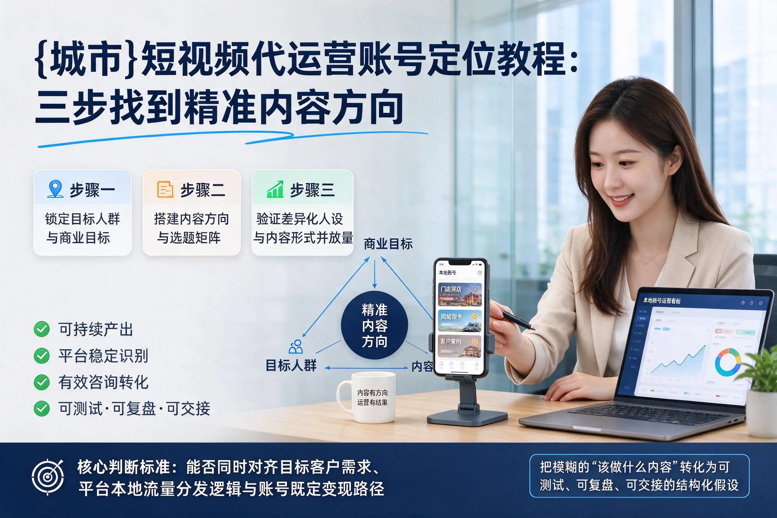 昌江短视频代运营账号定位教程：三步找到精准内容方向