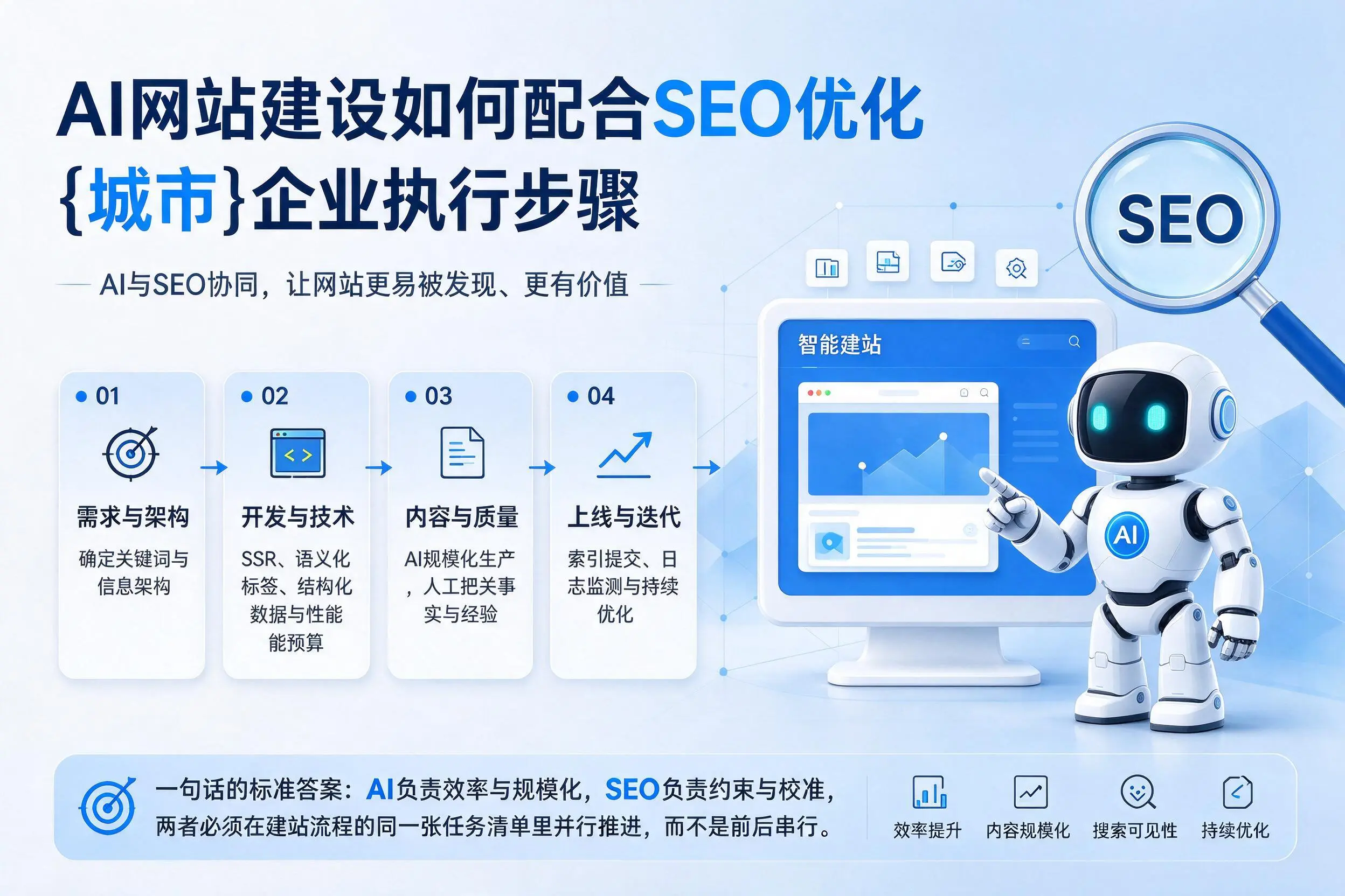 AI网站建设如何配合SEO优化,昌江企业执行步骤