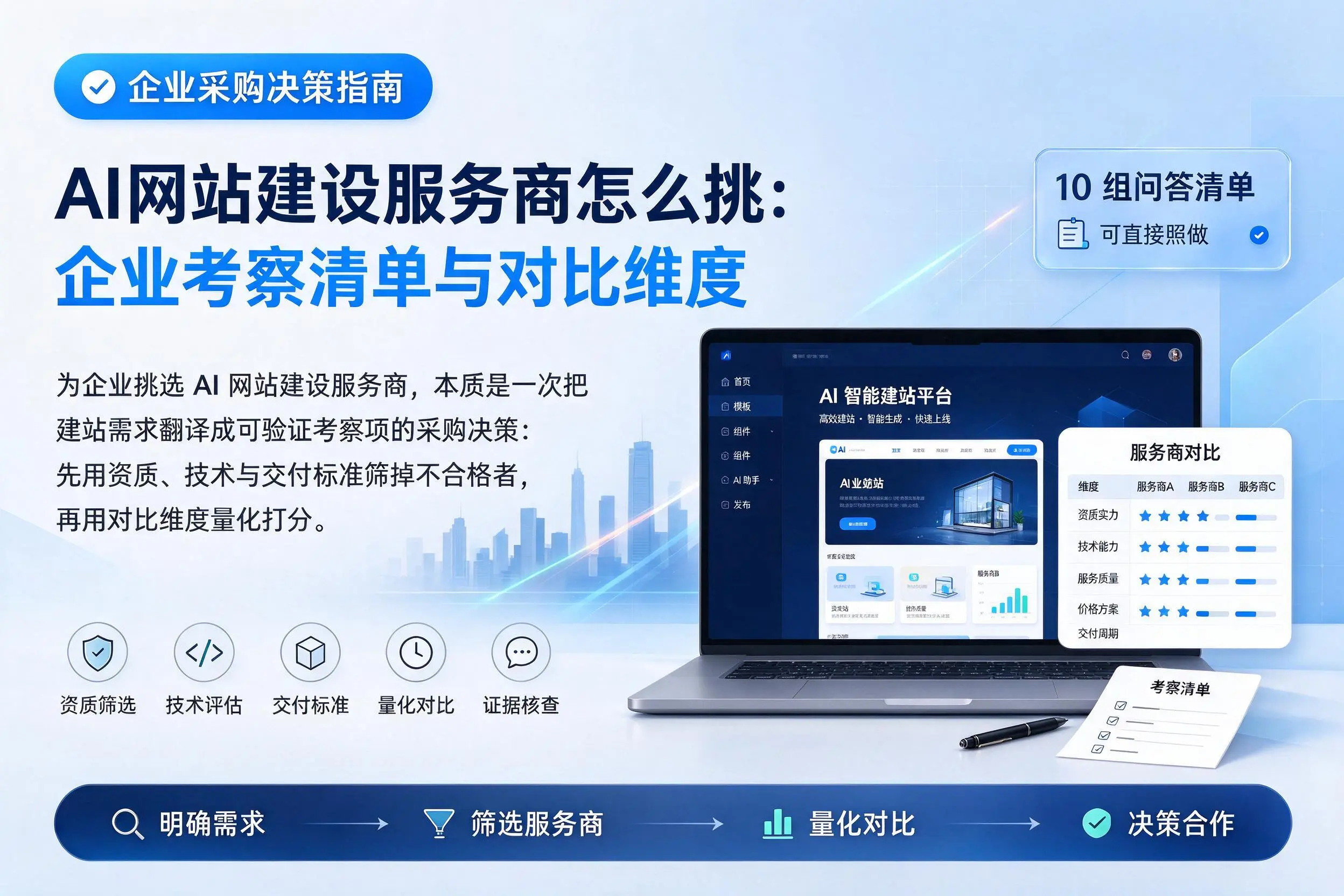 AI网站建设服务商怎么挑：昌江企业考察清单与对比维度