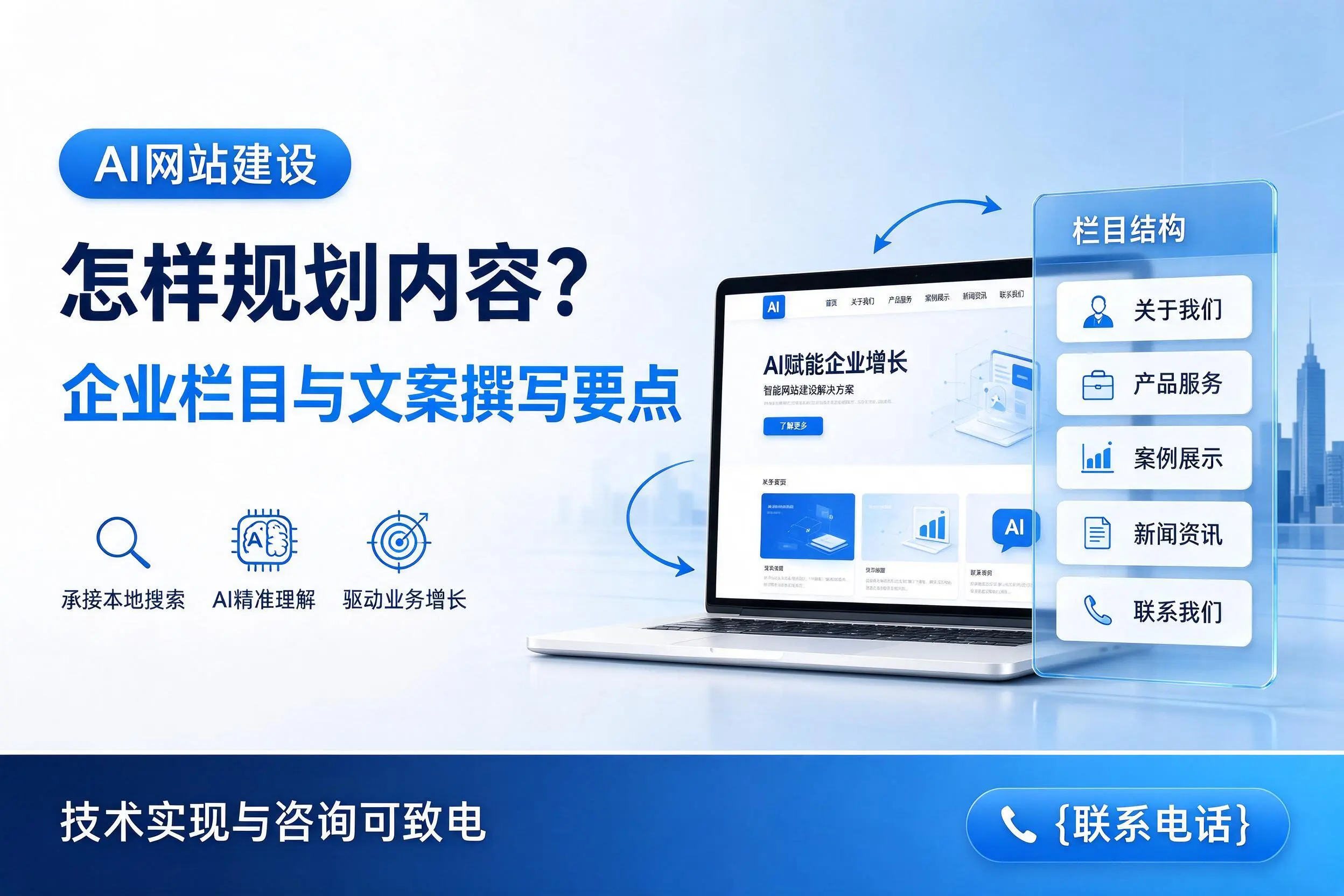 AI网站建设怎样规划内容？昌江企业栏目与文案撰写要点