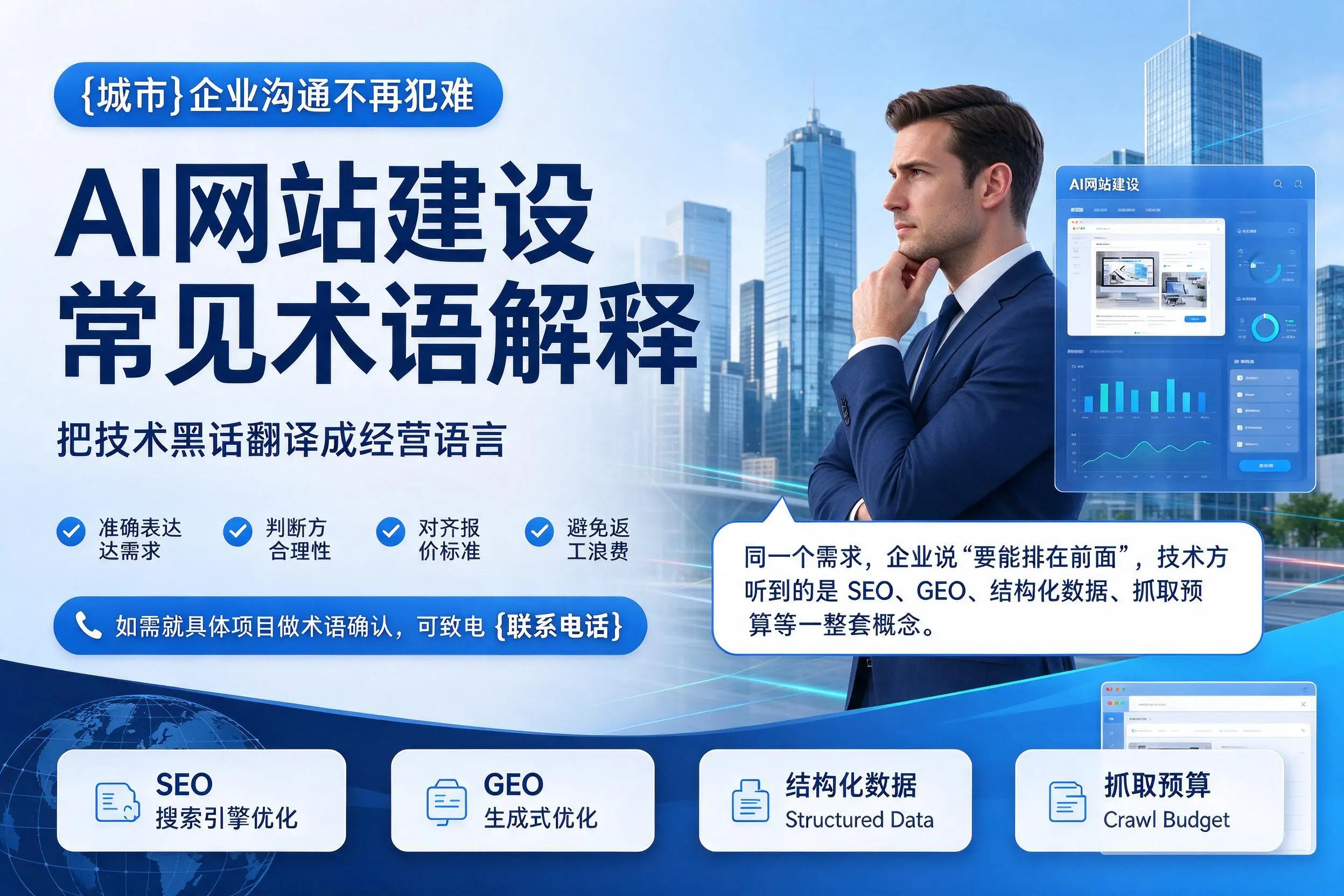 AI网站建设常见术语解释，昌江企业沟通不再犯难