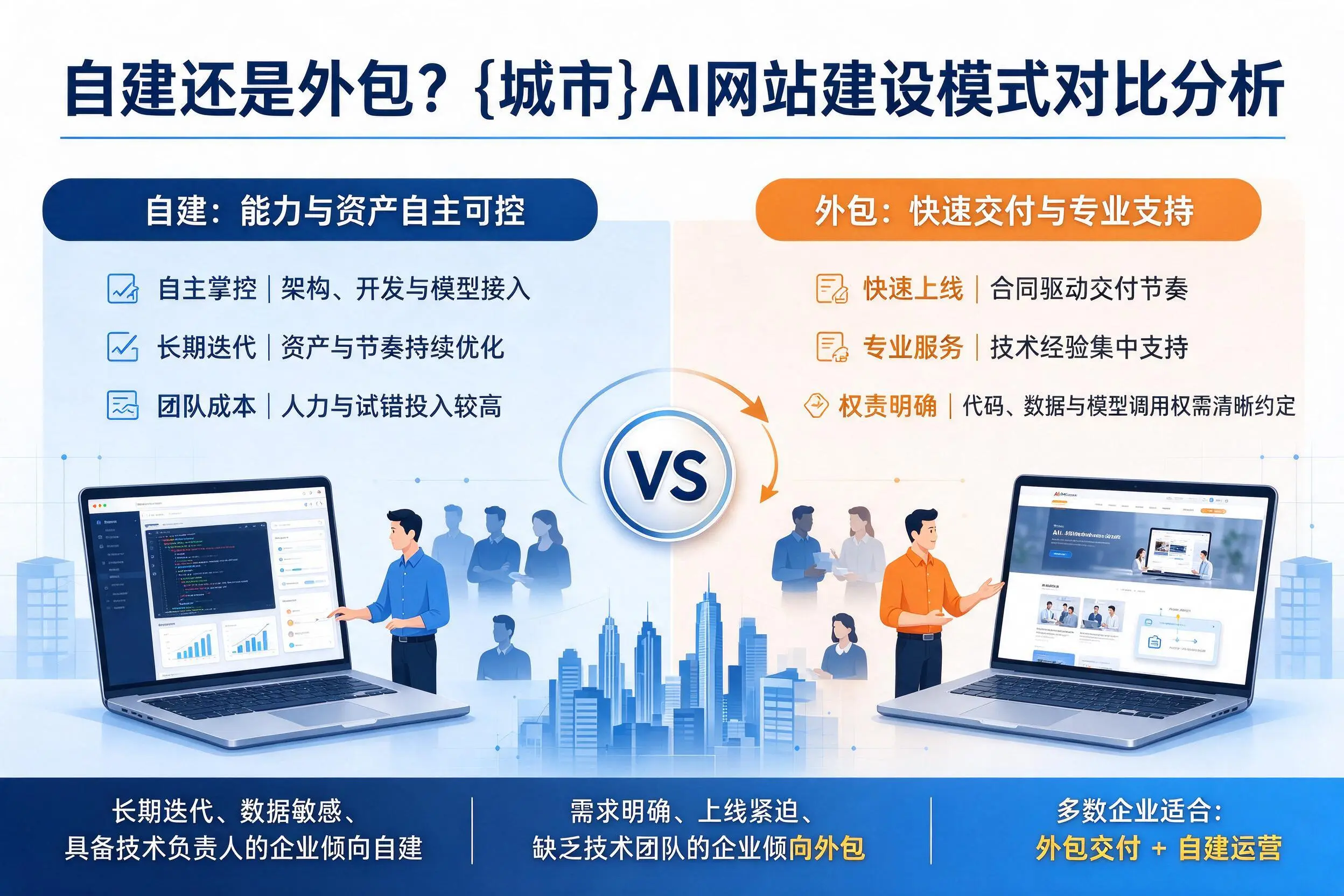 自建还是外包?昌江AI网站建设模式对比分析