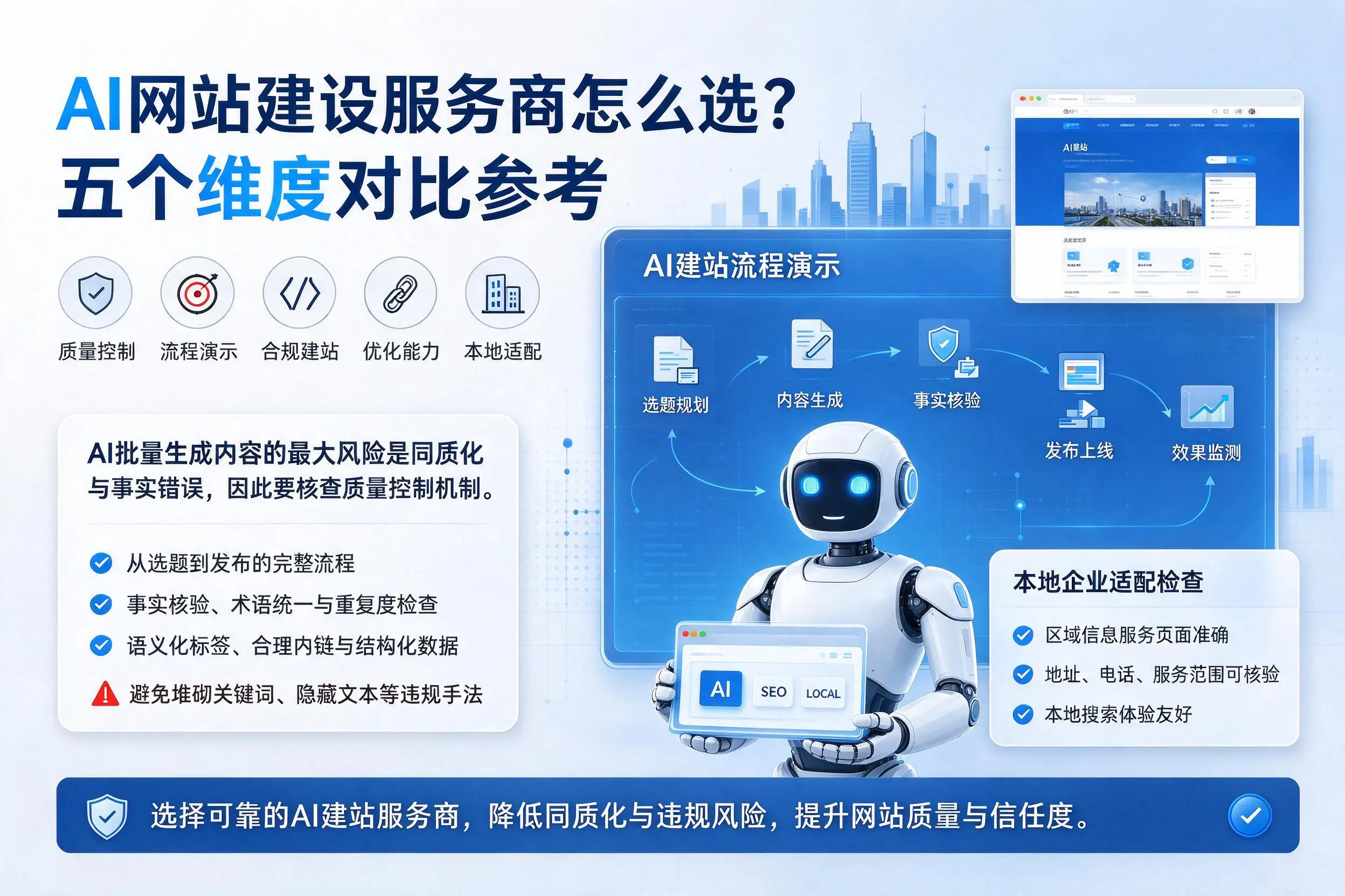 昌江AI网站建设服务商怎么选?五个维度对比参考