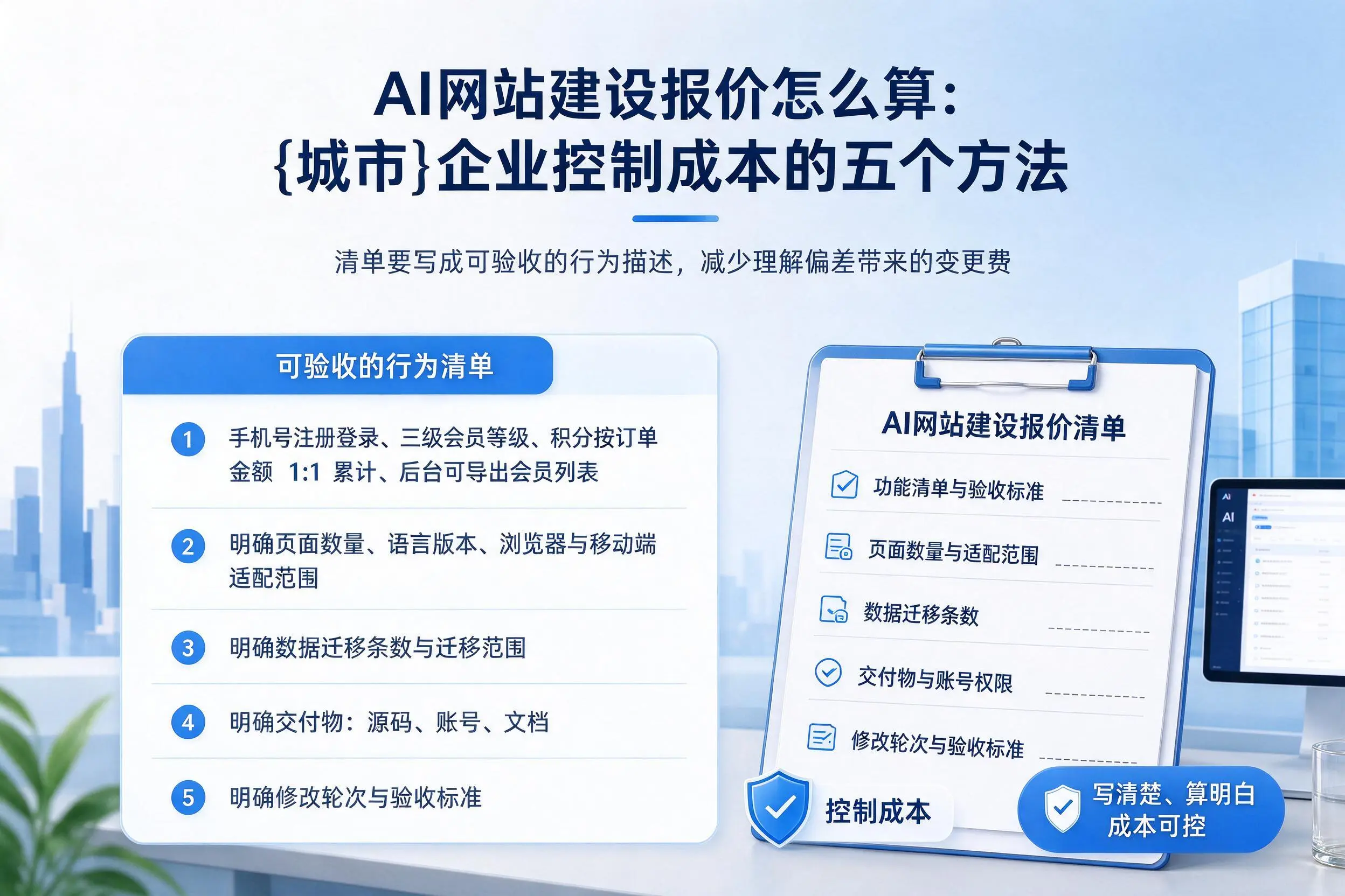 AI网站建设报价怎么算：昌江企业控制成本的五个方法